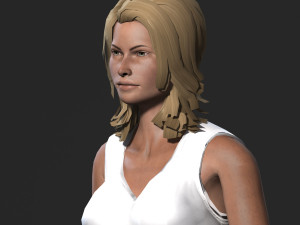 beautiful woman-rigged 3d game character low-poly 3D Model