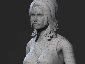 beautiful woman-rigged 3d game character low-poly 3D Model