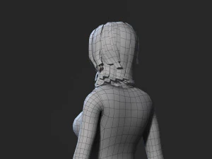 beautiful woman-rigged 3d game character low-poly 3D Model