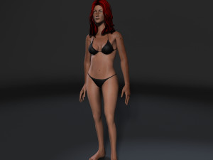 woman in bikini-rigged 3d game character low-poly 3D Model
