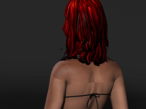 woman in bikini-rigged 3d game character low-poly 3D Model
