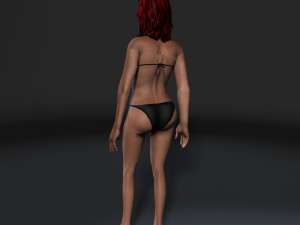 woman in bikini-rigged 3d game character low-poly 3D Model