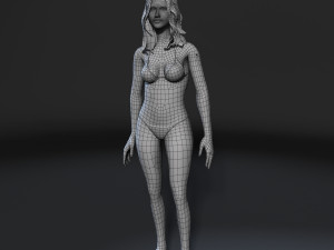 woman in bikini-rigged 3d game character low-poly 3D Model