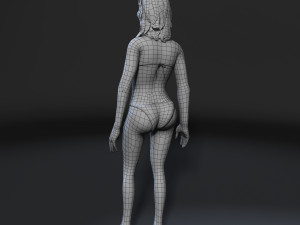 woman in bikini-rigged 3d game character low-poly 3D Model