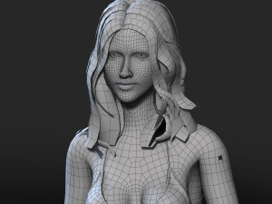 woman in bikini-rigged 3d game character low-poly 3D Model