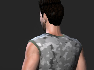 animated muscular man-rigged 3d game character low-poly Modelo 3D