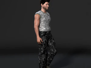 personaje de juego 3d animado musculoso manipulado por un hombre de baja poli Modelo 3D
