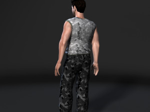 animated muscular man-rigged 3d game character low-poly Modelo 3D