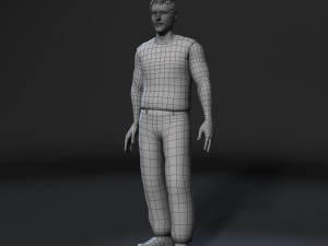 animated muscular man-rigged 3d game character low-poly Modelo 3D