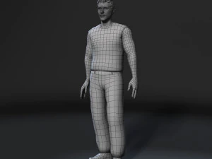 personaje de juego 3d animado musculoso manipulado por un hombre de baja poli Modelo 3D