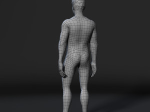 animated muscular naked man-rigged 3d game character low-poly 3D Model