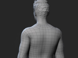 animated muscular naked man-rigged 3d game character low-poly 3D Model