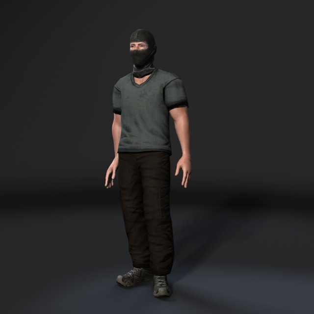 animated gang man-rigged 3d game character low-poly 3D-Modell .c4d .max .obj .3ds .fbx .stl .blend 
