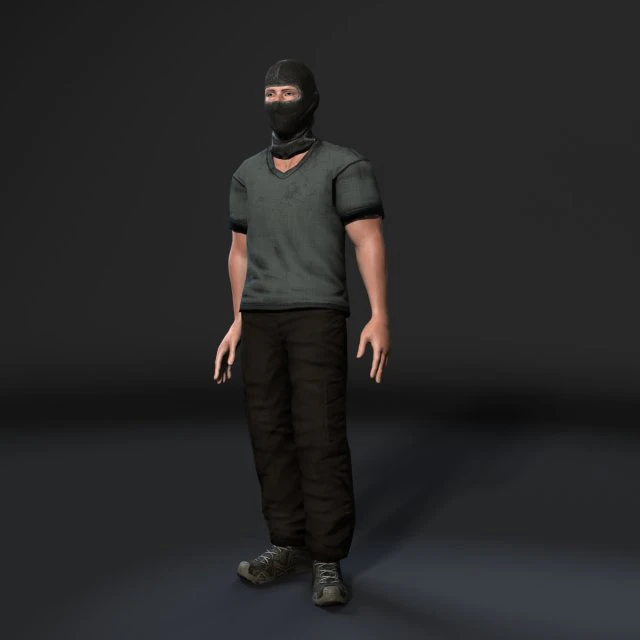 personagem de jogo 3D animado de gangue manipulado por baixo poli Modelo 3D .c4d .max .obj .3ds .fbx .stl .blend 