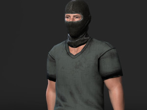 animated gang man-rigged 3d game character low-poly 3D-Modell