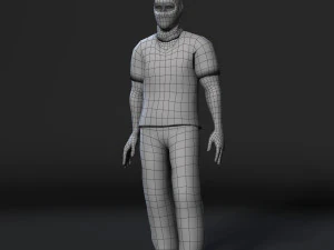 personagem de jogo 3D animado de gangue manipulado por baixo poli Modelo 3D