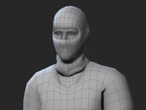 animated gang man-rigged 3d game character low-poly 3D-Modell