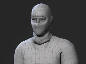 personagem de jogo 3D animado de gangue manipulado por baixo poli Modelo 3D