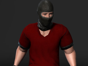 animated gang man-rigged 3d game character low-poly Modèle 3D