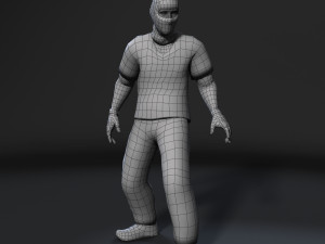 animated gang man-rigged 3d game character low-poly Modèle 3D