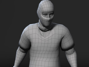 animated gang man-rigged 3d game character low-poly Modèle 3D
