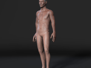 animated naked old man-rigged 3d game character low-poly 3D Model