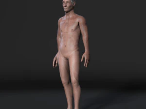 personaggio di gioco 3d animato nudo vecchio truccato a basso numero di poligoni Modello 3D