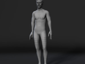 animated naked old man-rigged 3d game character low-poly 3D Модель