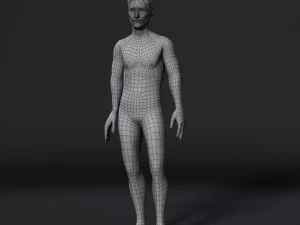 animated naked old man-rigged 3d game character low-poly 3D Model