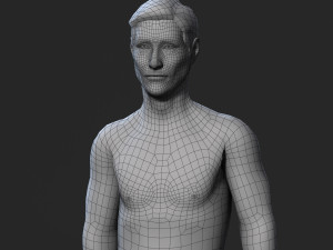 animated naked old man-rigged 3d game character low-poly 3D Модель