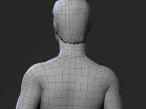 animated naked old man-rigged 3d game character low-poly 3D Model
