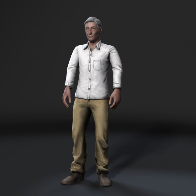 animated old man-rigged 3d game character low-poly 3D मॉडल .c4d .max .obj .3ds .fbx .stl .blend 
