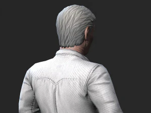 animated old man-rigged 3d game character low-poly 3D Model