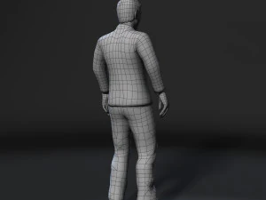 animated old man-rigged 3d game character low-poly 3D Model