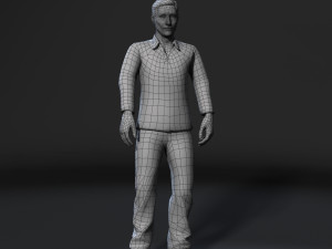 animated old man-rigged 3d game character low-poly 3D मॉडल