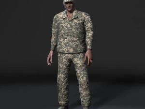 soldato animato personaggio di gioco 3D truccato da uomo a basso numero di poligoni Modello 3D