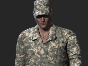 animated soldier man-rigged 3d game character low-poly 3D Model