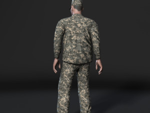 animated soldier man-rigged 3d game character low-poly 3Dモデル