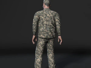 animated soldier man-rigged 3d game character low-poly 3D Model
