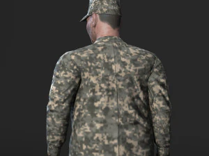 animated soldier man-rigged 3d game character low-poly 3D Model