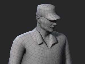 animated soldier man-rigged 3d game character low-poly 3D Model