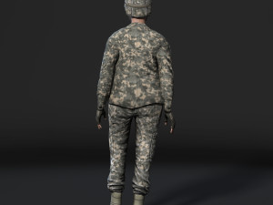animated soldier woman-rigged 3d game character low-poly 3D 模型