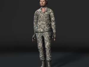 animated soldier woman-rigged 3d game character low-poly 3Dモデル