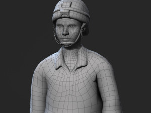 animated soldier woman-rigged 3d game character low-poly 3D 模型