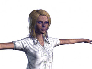 3d animated woman-rigged 3d game character 3D Model