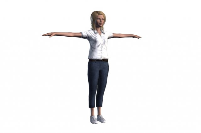 3d animated woman-rigged 3d game character 3D Model .c4d .max .obj .3ds .fbx .stl .blend 