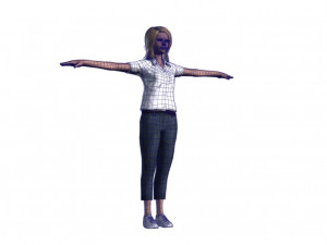 3d animated woman-rigged 3d game character 3D Model