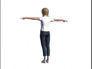 3d animated woman-rigged 3d game character 3D Model