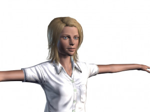3d animated woman-rigged 3d game character 3D Model