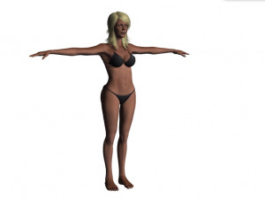 woman in bikini rigged game character low-poly model 3D Model